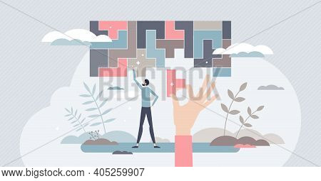 Decision Making And Logical Thinking In Difficult Tasks Tiny Person Concept