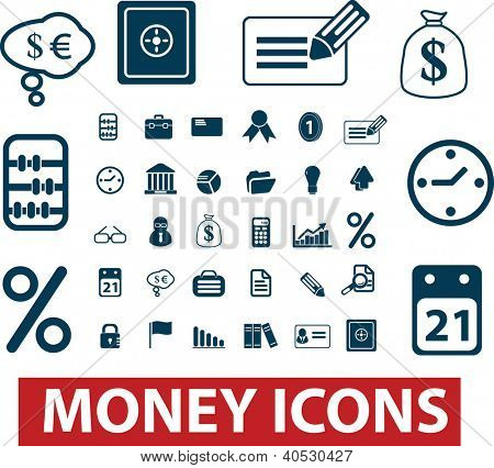 Para & Finans iicons set, vektör