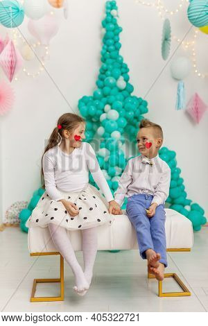 Valentine's Day And Cute Couple Of Children