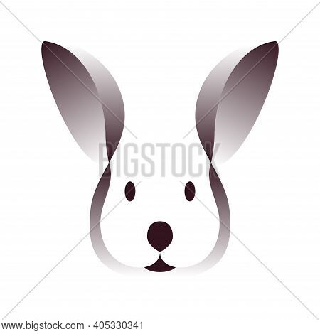 Vector Rabbit In Gradient Style. Digital Art