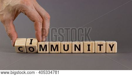 Community Immunity Symbol. Doctor Turns Cubes And Changes The Word 'community' To 'immunity'. Beauti