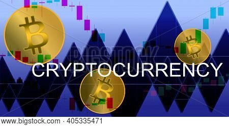 Illustration Of Bitcoin Gold Coin On Market