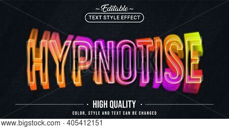 Editable Text Style Effect - Hypnotise Text Style Theme. Graphic Design Element.