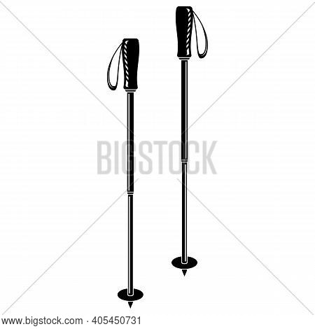 Nordic Walking Stick Icon Isolated On White Background.