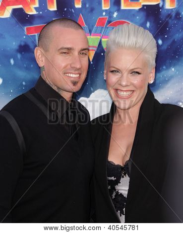 LOS ANGELES - NOV 12:  PINK (Alecia Moore) & CARY HART arriving to "Happy Feet 2" World Premiere  on November 12, 2011 in Hollywood, CA