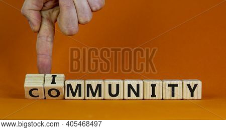 Community Immunity Symbol. Doctor Turns Cubes And Changes The Word 'community' To 'immunity'. Beauti
