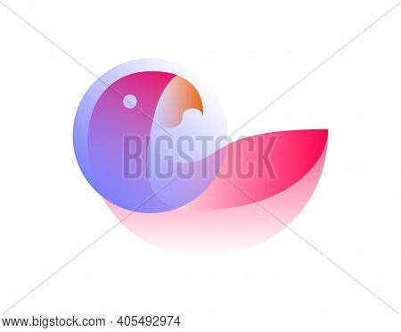 Vector Bird In Gradient Style. Digital Art