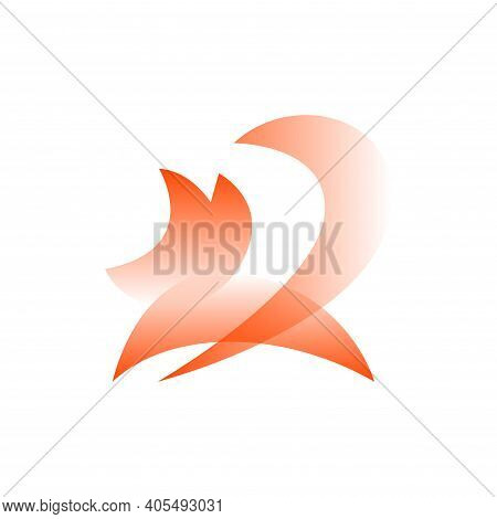 Vector Fox In Gradient Style. Digital Art