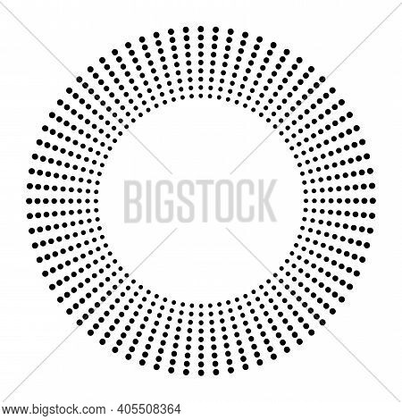 Vector Line Gradient Halftone. Modern Circles Dots Halftone. Wave Effect. Round Shape. Stock Image.
