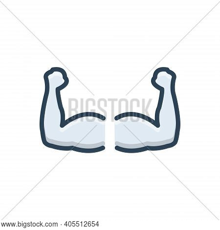 Color Illustration Icon For Robust Strong Solid Strength Power Stability