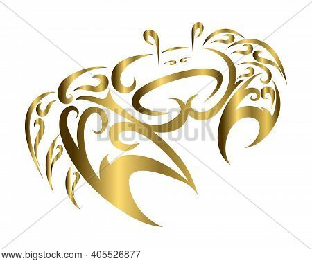 Line Art Vector Logo Of Fiddler Crabs. It Is Sign Of Cancer Zodiac.