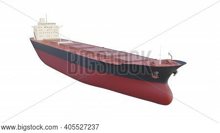 Bulk Carrier Big Cargo Ship Isolated 3d Rendering