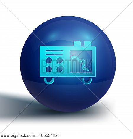 Blue Spectrometer Icon Isolated On White Background. Blue Circle Button. Vector