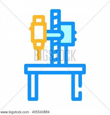 Drilling And Slotting Machine Color Icon Vector Illustration
