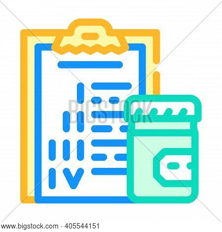 Checklist With Testing Stages Color Icon Vector Illustration