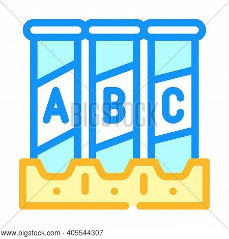 Tubes With Analysis Or Vaccine Color Icon Vector Illustration