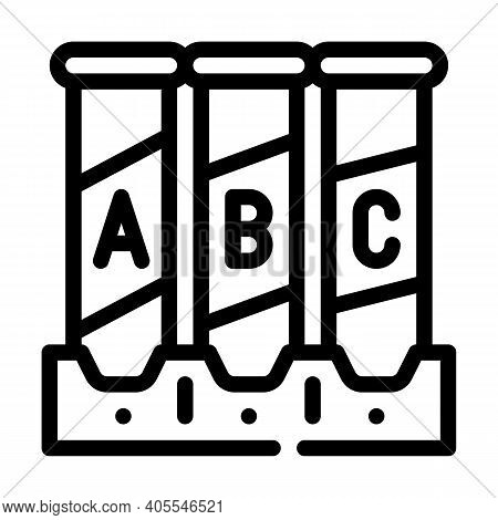 Tubes With Analysis Or Vaccine Line Icon Vector Illustration