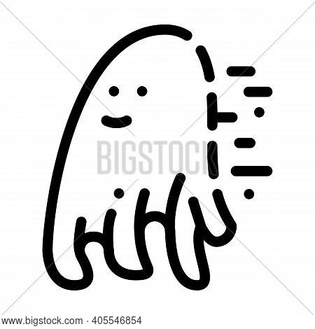 Ghost Spirit Of A Dead Person Line Icon Vector Illustration