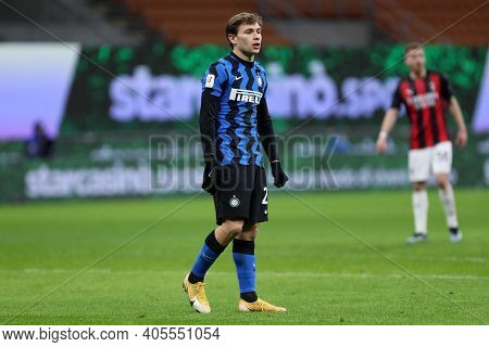 Milano, Italy. 26th January 2021 . Nicolo Barella Of Fc Internazionale  During The Coppa Italia Matc