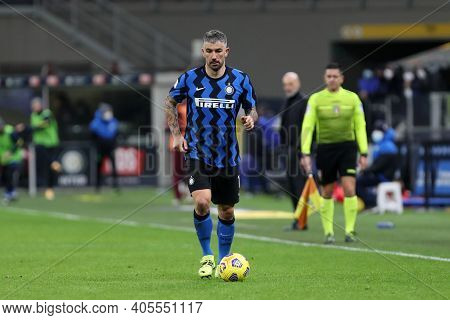 Milano, Italy. 26th January 2021 . Aleksandar Kolarov Of Fc Internazionale  During The Coppa Italia 