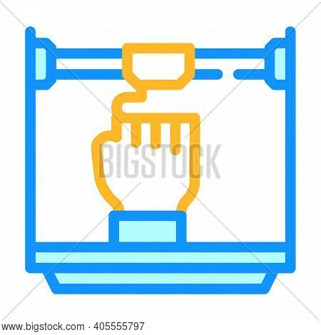 Prostheses 3d Printing Color Icon Vector Illustration
