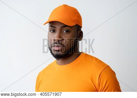African Man Portrait. Black Lives Matter. Racial Tolerance. Confident Serious Skeptic Bearded Dark S