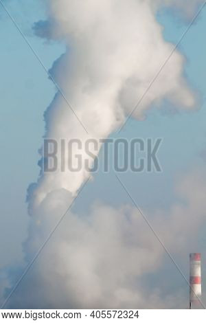 Plumes Of Smoke From The Chpp Polluting The Atmosphere