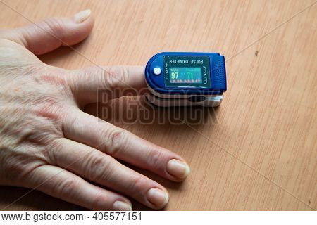 Pulsoxymeter On The Finger Of The Hand