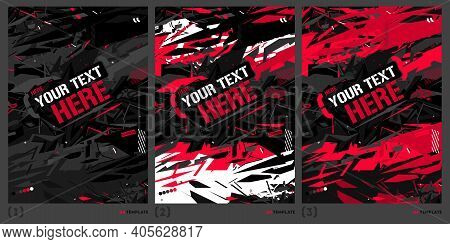 Dark Black And Red Abstract Graffiti Style A4 Poster Vector