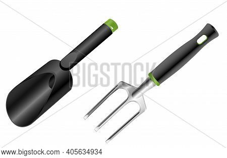 Garden Tool Rake, Scoop Agriculture Plant Tool Set. Spring Yard Equipment For Soil, Woman Hobby