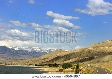 Majestätiska bergen i Wyoming