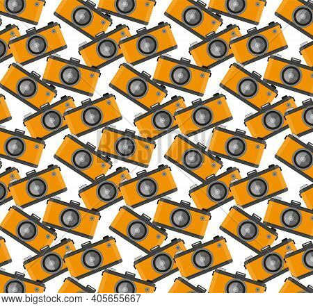 Camera Colourful Modern Seamless Repeating Vector Pattern