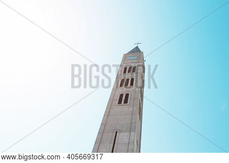 Mostar Peace Bell Tower (mostarski Zvonik Mira) In Bosnia And Herzegovina