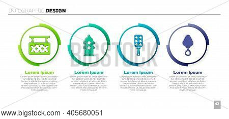 Set Sex Shop, Condom, Spanking Paddle And Anal Plug. Business Infographic Template. Vector