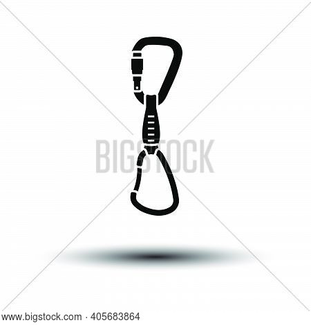 Alpinist Quickdraw Icon. Black On White Background With Shadow. Vector Illustration.