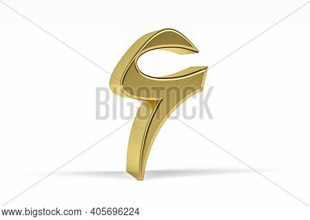 Golden East Arabic Number - Three Dimensional East Arabic Number On White Background - Translation: 