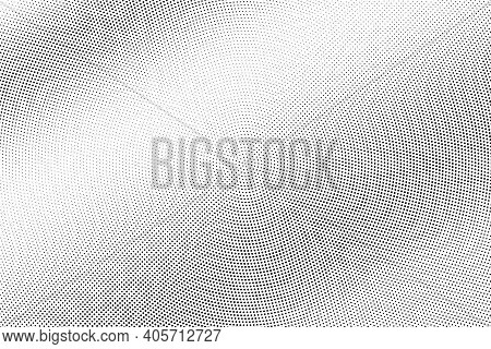 Black And White Vector Halftone. Subtle Halftone Digital Texture. Faded Dotted Gradient. Comic Effec
