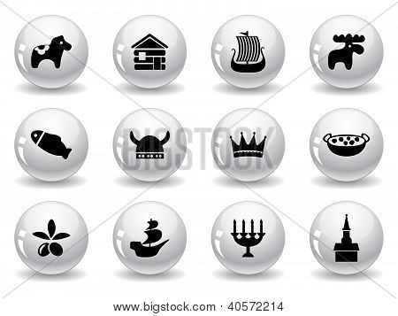 Web buttons, swedish icons