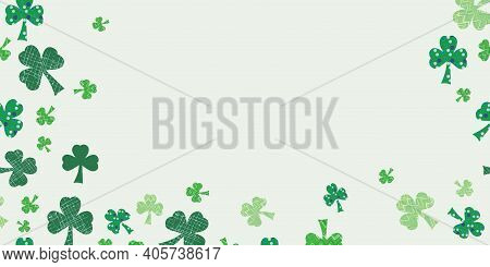 Shamrock Mixer Horizontal Border Seamless Vector Pattern St. Patricks Day Surface Pattern Design