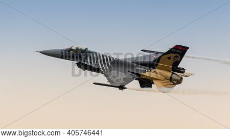 Fairford, Uk - 15th July 2017: Soloturk F16 Display Aircraft In Flight