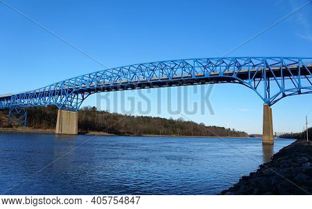 The View Of Summit Bridge Above The Chesapeake Canal Near Middletown, Delaware, U.s.a