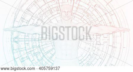 Extended Reality Virtual Environment Interpolated Background Concept 3d Render