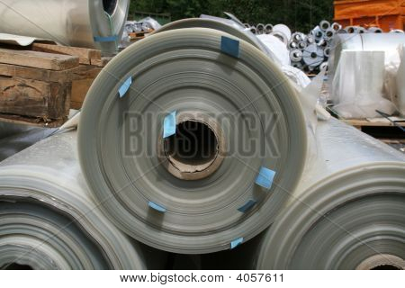 Close Up di rotoli di plastica