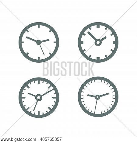 Different Clocks Collection Isolated On White Background
