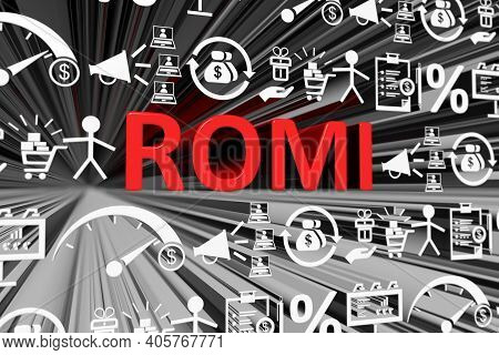 Romi Concept Blurred Background 3d Render Illustration