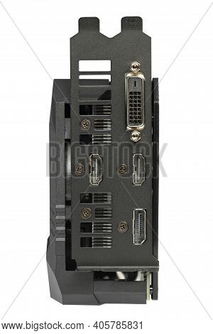Game Graphics Card Isolated On White Background. The Pc Board Can Be Used To Mine Cryptocurrency. Co