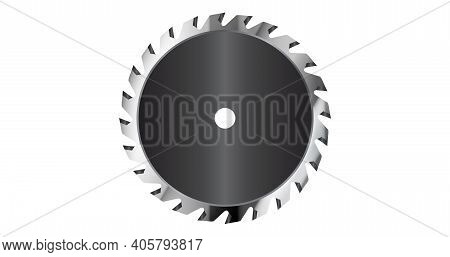 A Steel Buzz Saw 24 Tooth Blade Isolated Over A White Background