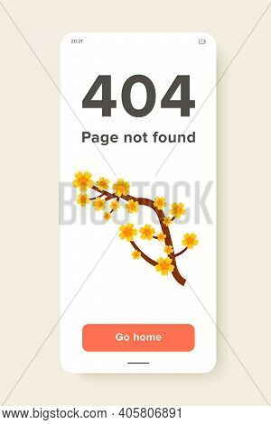 Icon Of Yellow Apricot Flower Branch. Twig, Blossom, Hoa Mai. Vietnam Concept. Can Be Used For Topic