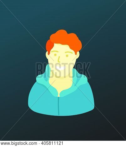 Sketchy Style Artistic Character. Youn Man With Red Hair