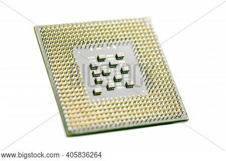 Cpu, Central Processor Unit, Isolated Background. Main Electronic Circuitry For Computer. Shallow Do
